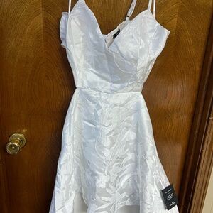 Lulu's White High Low Floral Dress